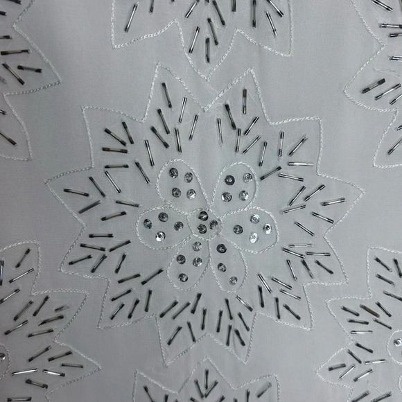 🤍”Gunit Fashions” Vintage White Beaded Tunic w/ “Snowflake” Pattern Size 2X 🩶 - Picture 4 of 17